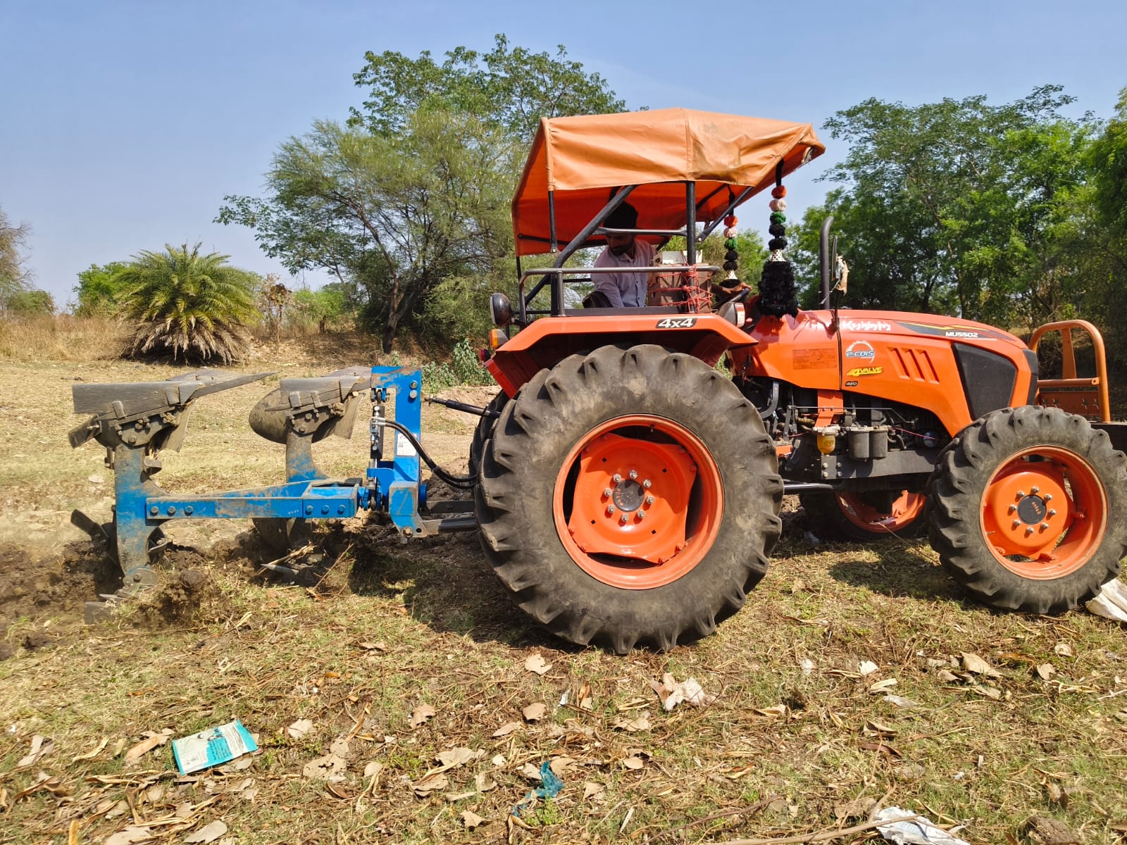 Tractor in field
